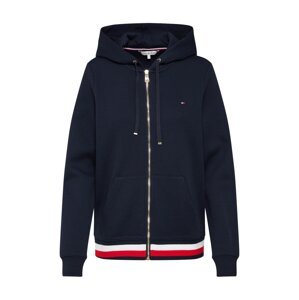 TOMMY HILFIGER Tepláková bunda  tmavomodrá / červená / biela