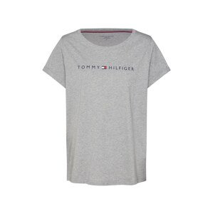 TOMMY HILFIGER Tričko  námornícka modrá / sivá melírovaná / červená / biela