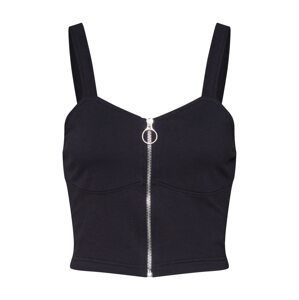 Missguided Top 'O Ring Zip Front Crop Top'  čierna