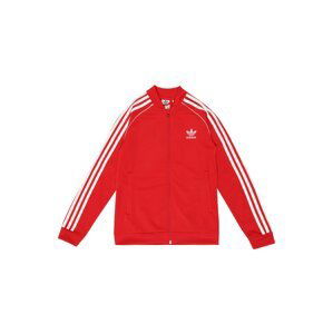 ADIDAS ORIGINALS Tepláková bunda 'SUPERSTAR TOP'  biela / červená