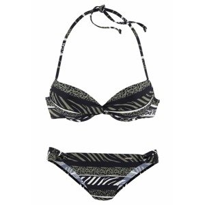 BRUNO BANANI Bikiny  čierna / olivová / biela