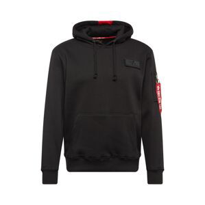 ALPHA INDUSTRIES Mikina 'Red Stripe'  červená / čierna / biela