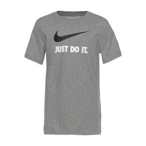Nike Sportswear Tričko 'Swoosh'  sivá melírovaná / čierna / biela