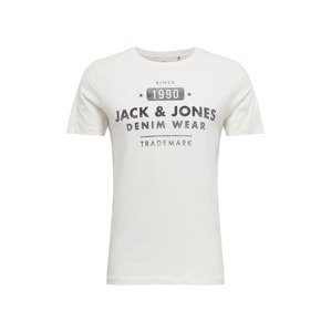 JACK & JONES Tričko  šedobiela / antracitová