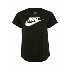 Nike Sportswear Tričko 'W NSW TEE ESSNTL FUTURA PLUS'  biela / čierna