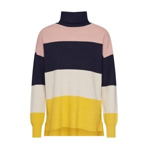 ONLY Sveter 'onlKAYSA L/S ROLLNECK PULLOVER KNT'  béžová / tmavomodrá / žltá