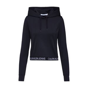 Calvin Klein Jeans Mikina 'LOGO ELASTIC MILANO HOODIE'  čierna