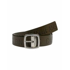 Calvin Klein Jeans Opasky 'J ADJUSTABLE LEATHER BELT 3.8CM'  olivová