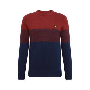 Lyle & Scott Sveter 'Chest Panel Jumper'  námornícka modrá / hrdzavo červená