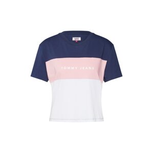 Tommy Jeans Tričko  ružová / biela / modrá