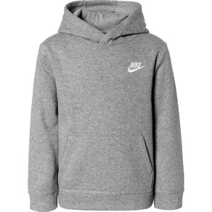 Nike Sportswear Mikina 'Club Fleece'  sivá melírovaná / biela