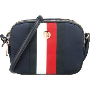 TOMMY HILFIGER Taška cez rameno 'Poppy'  tmavomodrá / jasne červená / biela