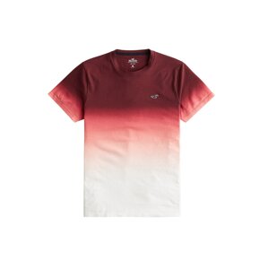 HOLLISTER Tričko 'SS CREW GEO/OMBRE'  burgundská