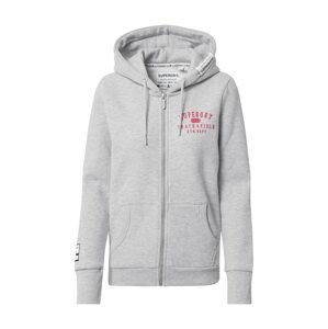 Superdry Tepláková bunda 'Track & Field'  ružová / sivá melírovaná