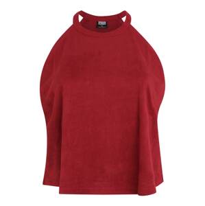 Urban Classics Curvy Top 'Ladies Peached Rib Neckholder'  burgundská