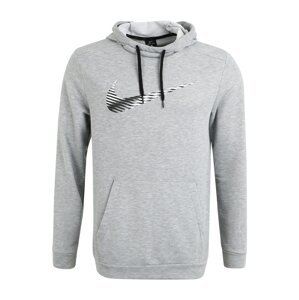 NIKE Športová mikina  svetlosivá / čierna / biela