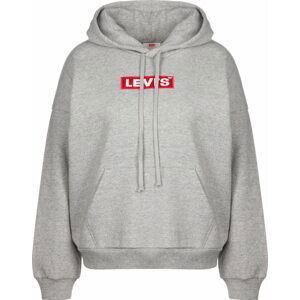 LEVI'S Mikina  svetlosivá / ohnivo červená / biela