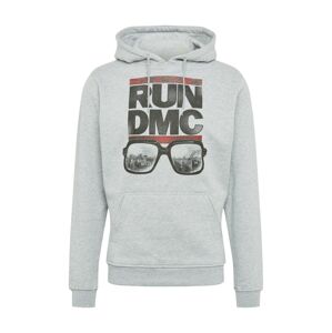 Mister Tee Mikina 'Run DMC City Glasses'  sivá melírovaná / červená / čierna