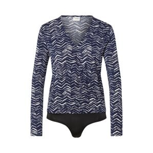 JDY Tričko 'JDYHEART L/S WRAP BODY JRS'  námornícka modrá / biela