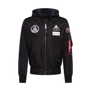 ALPHA INDUSTRIES Prechodná bunda 'NASA'  čierna / biela