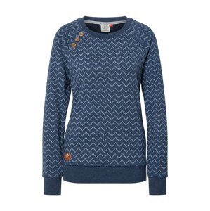 Ragwear Mikina 'DARIA ZIG ZAG'  šedobiela / modrá denim