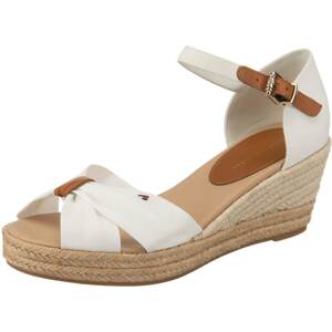 TOMMY HILFIGER Sandále 'BASIC OPEN TOE MID WEDGE'  biela / hnedá