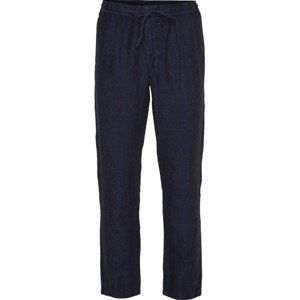 KnowledgeCotton Apparel Nohavice ' BIRCH loose linen pant '  tmavomodrá