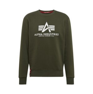 ALPHA INDUSTRIES Mikina  olivová / červená / biela