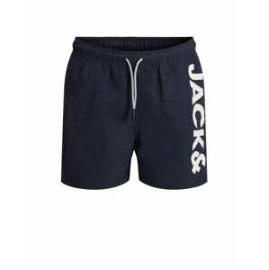 Jack & Jones Junior Plavecké šortky 'Aruba'  kobaltovomodrá / biela