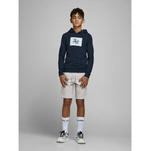 Jack & Jones Junior Nohavice  sivá melírovaná / čierna