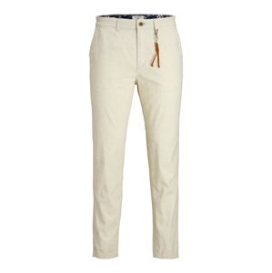 JACK & JONES Chino nohavice 'Iace Linen'  krémová