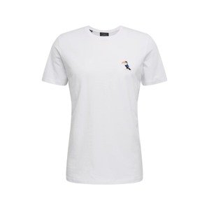 SELECTED HOMME Tričko 'SLHTOUCAN EMB SS O-NECK TEE B'  biela