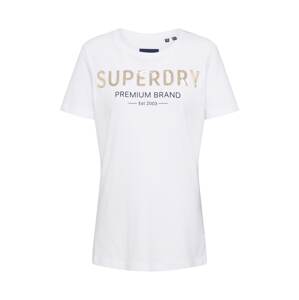 Superdry Tričko  biela / zlatá / čierna