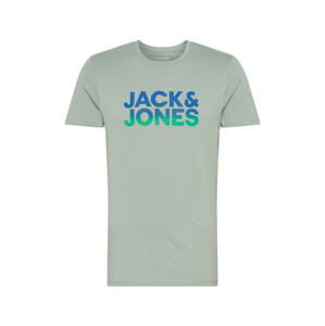 JACK & JONES Tričko 'JORTOP  TEE SS CREW NECK'  tyrkysová / svetlozelená / modrá