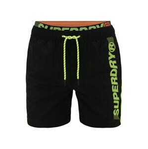 Superdry Plavecké šortky 'STATE VOLLEY'  čierna / neónovo žltá