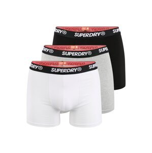 Superdry Boxerky  biela / čierna / sivá