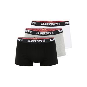 Superdry Boxerky  biela / čierna / sivá melírovaná