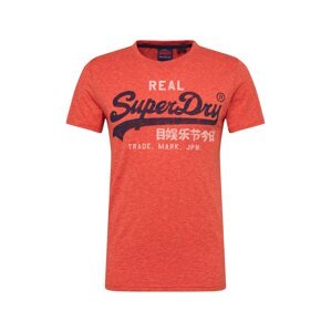 Superdry Tričko  námornícka modrá / biela / červená melírovaná