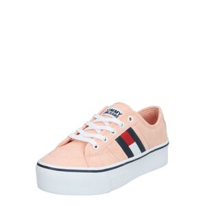 Tommy Jeans Nízke tenisky 'FLATFORM FLAG SNEAKER'  ružová / biela