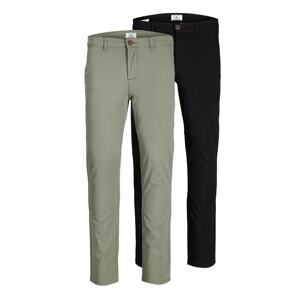 JACK & JONES Chino nohavice 'Marco'  olivová / čierna