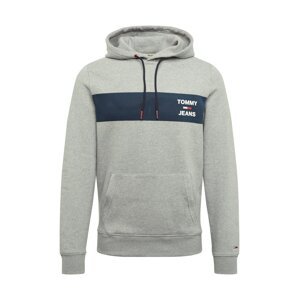 Tommy Jeans Mikina  svetlosivá / tmavomodrá / červená