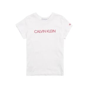 Calvin Klein Jeans Tričko 'INSTITUTIONAL'  ružová / biela