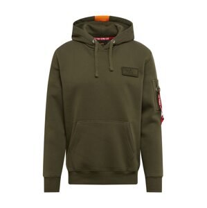 ALPHA INDUSTRIES Mikina  kaki / oranžová / červená / biela