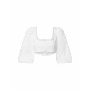 Missguided Blúzka 'POPLIN PUFF SLEEVE CORSET TOP'  biela