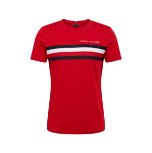 TOMMY HILFIGER Tričko 'GLOBAL STRIPE TEE'  krvavo červená