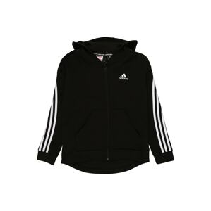 ADIDAS SPORTSWEAR Športová mikina so zipsom '3-Stripes '  čierna / biela