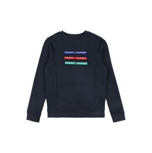 TOMMY HILFIGER Mikina 'Multi Badge Velcro'  tmavomodrá / svetlomodrá / zelená / červená