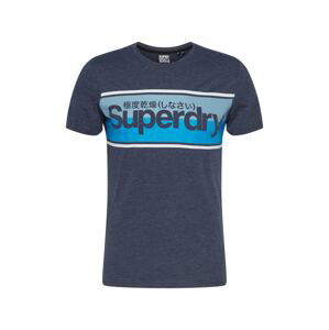 Superdry Tričko  biela / námornícka modrá / nebesky modrá / dymovo modrá