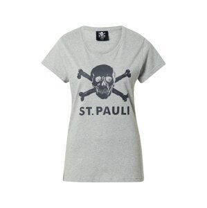 FC St. Pauli Tričko 'Totenkopf'  antracitová / sivá melírovaná