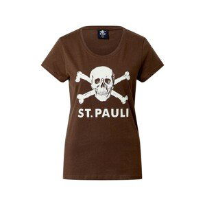 FC St. Pauli Tričko 'Totenkopf'  hnedá / biela